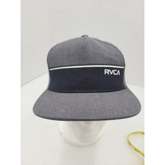 RVCA Hat Cap Strapback Mens Adjustable Gray Charcoal Logo Spell Out One Size - Picture 7 of 9